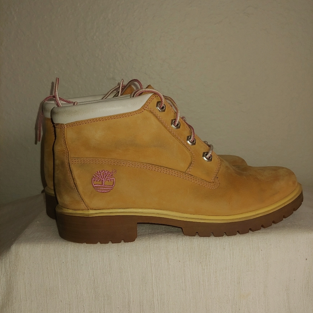 Women's Timberland boots.